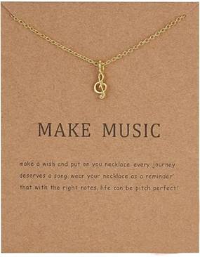 Make music - forgyldt halskæde m. g-nøgle vedhæng
